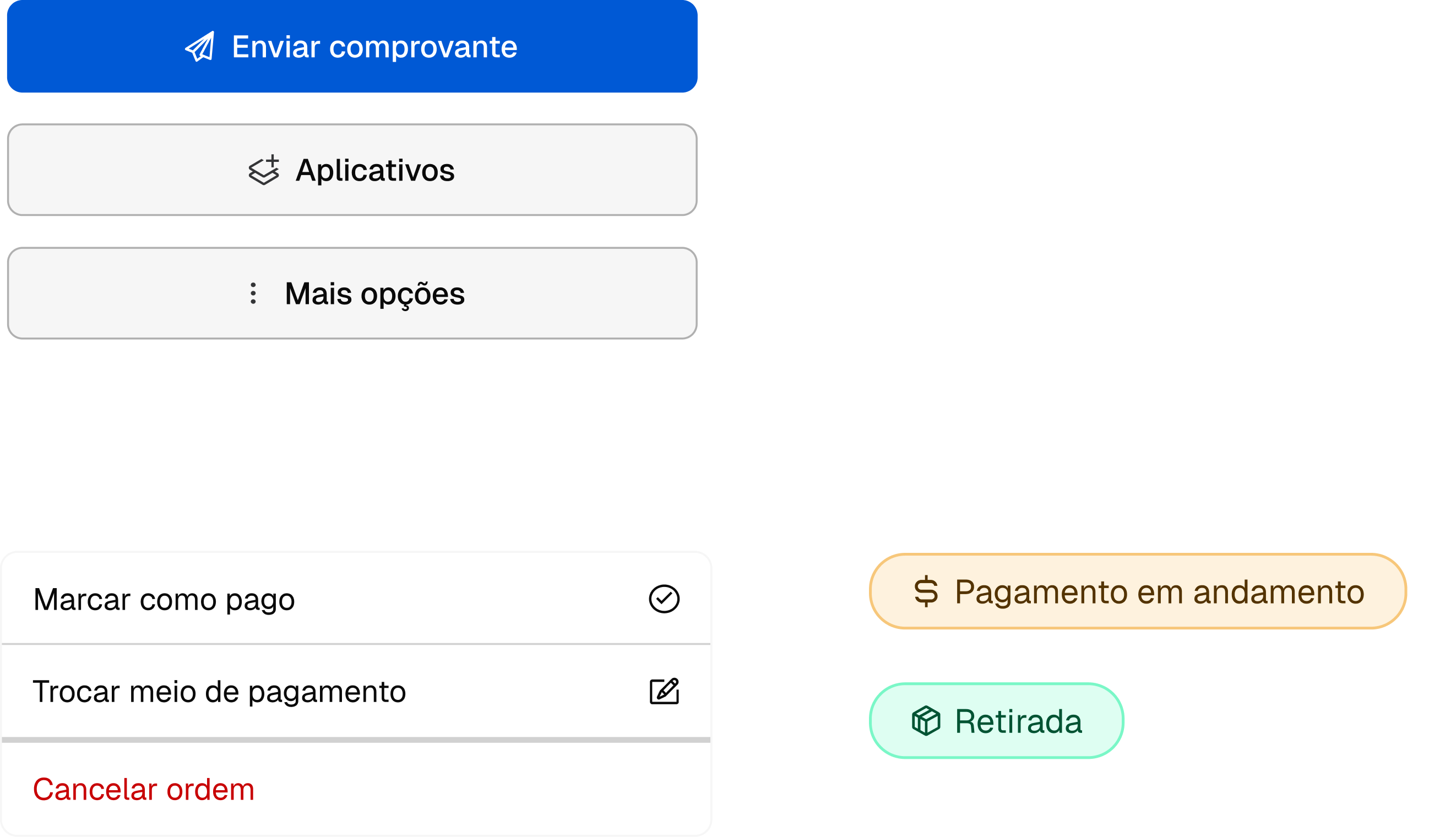 Nuvemshop — elementos de UI