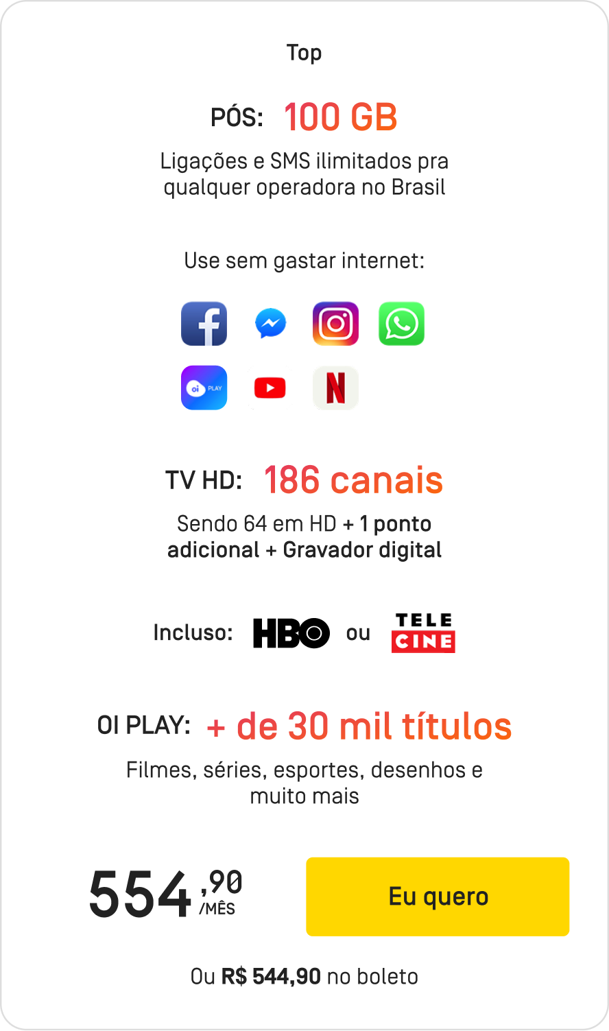 Oi Combo — plano Top