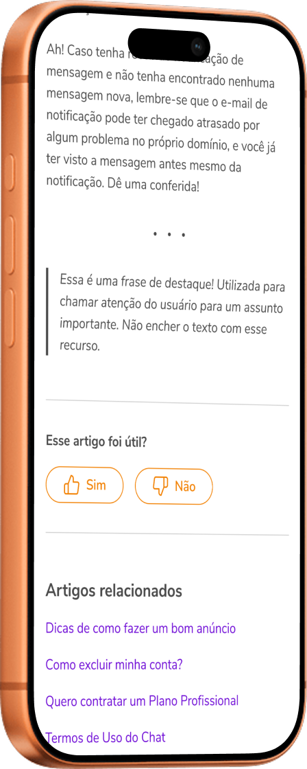 OLX — Help Center navegação