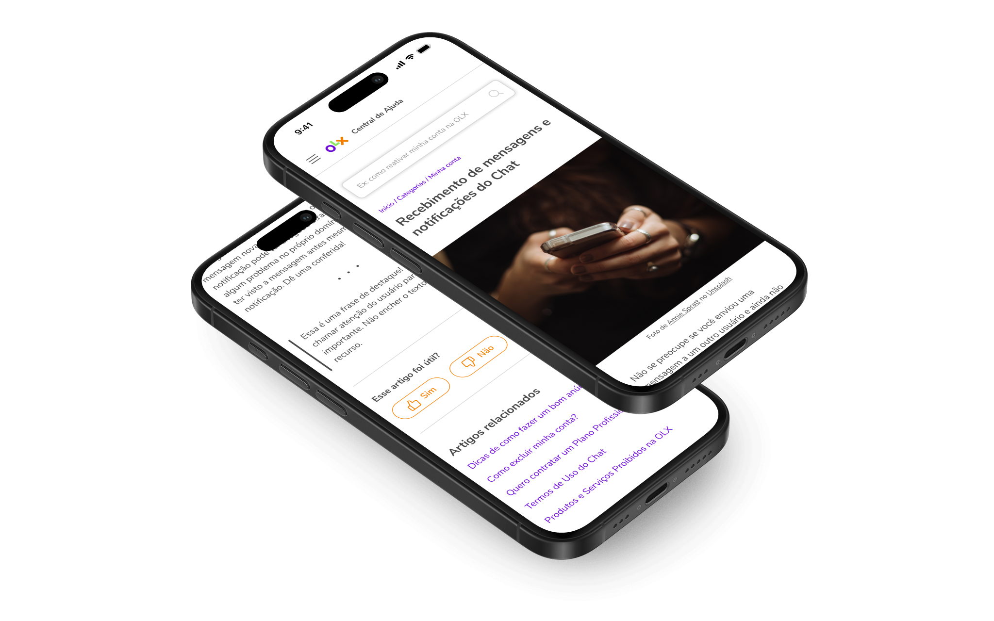 OLX Help Center — smart search with live results and topic categories
